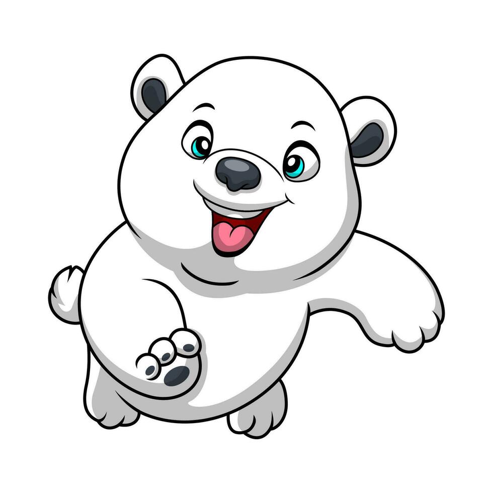 fofa polar Urso desenho animado em branco fundo vetor