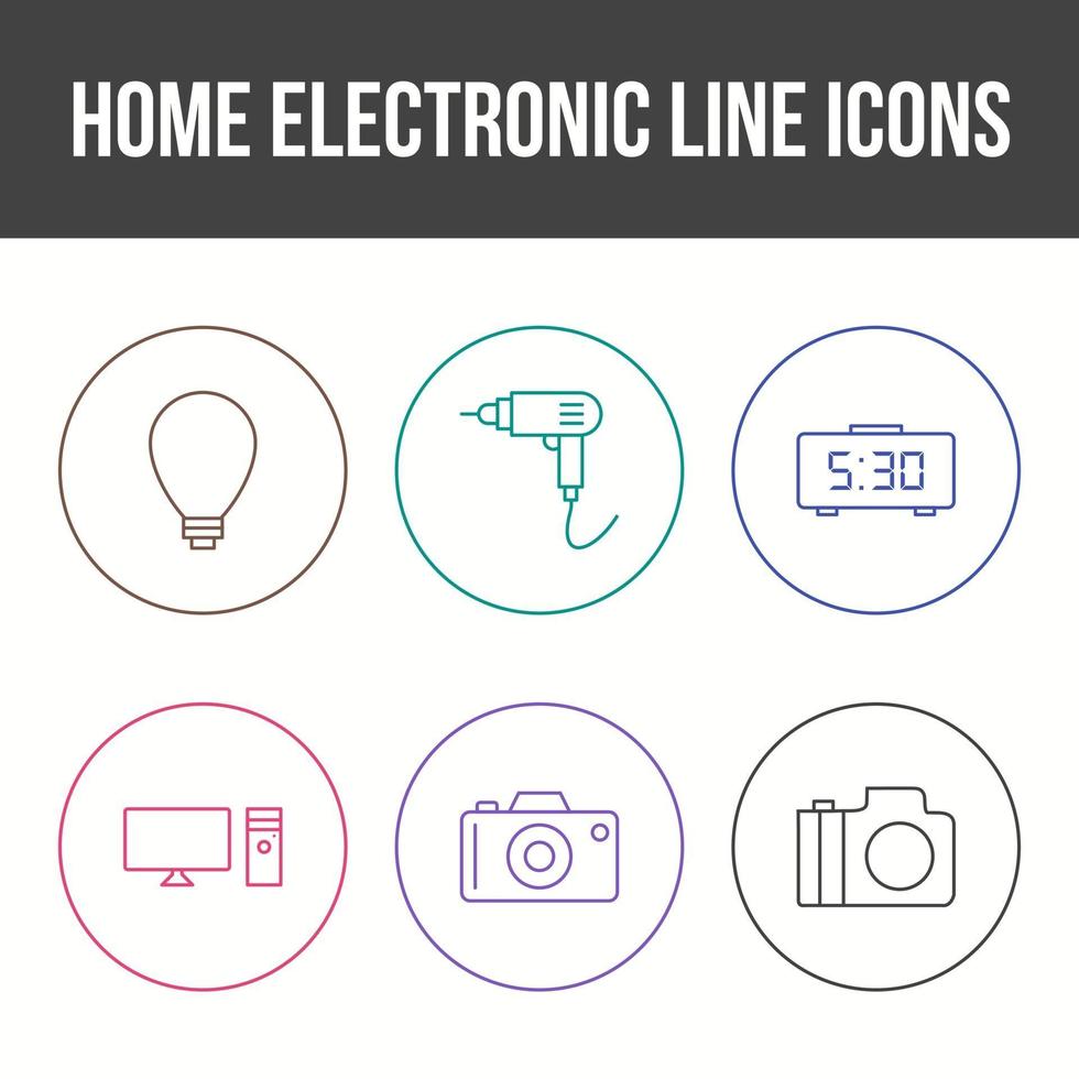 conjunto de ícones de vetor de eletrônicos domésticos exclusivo