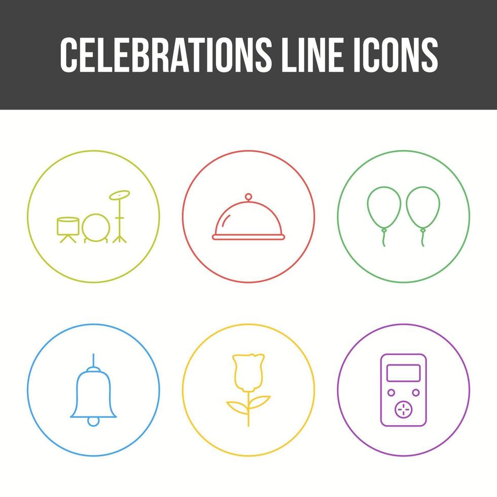 6 conjunto de ícones de vetor de celebração