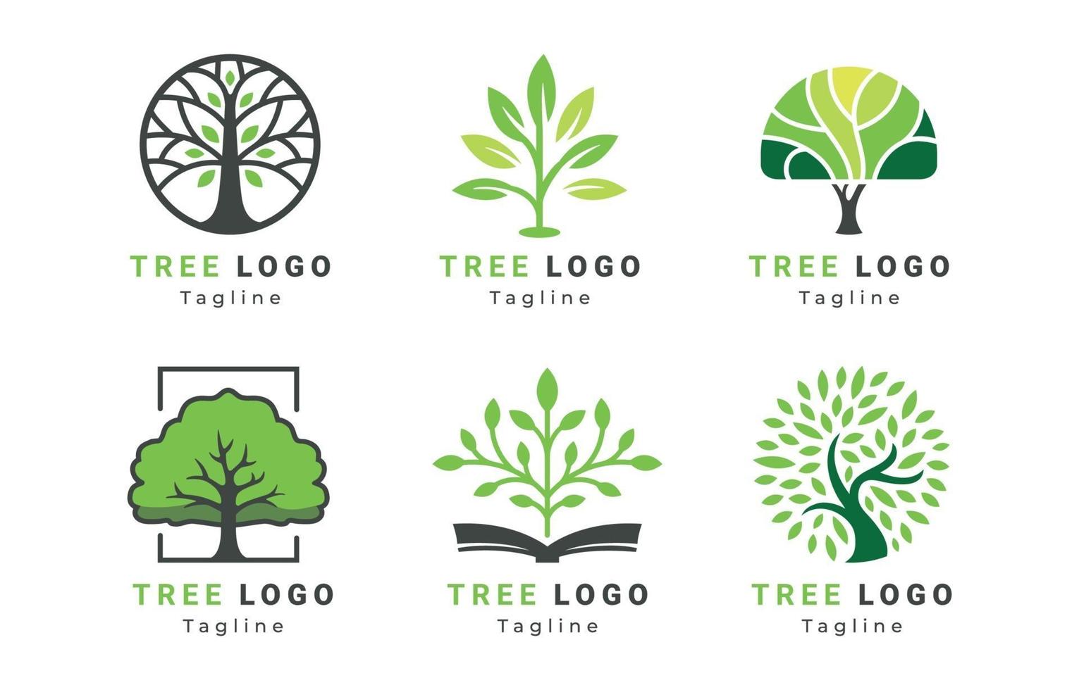 coleção do logotipo da árvore vetor