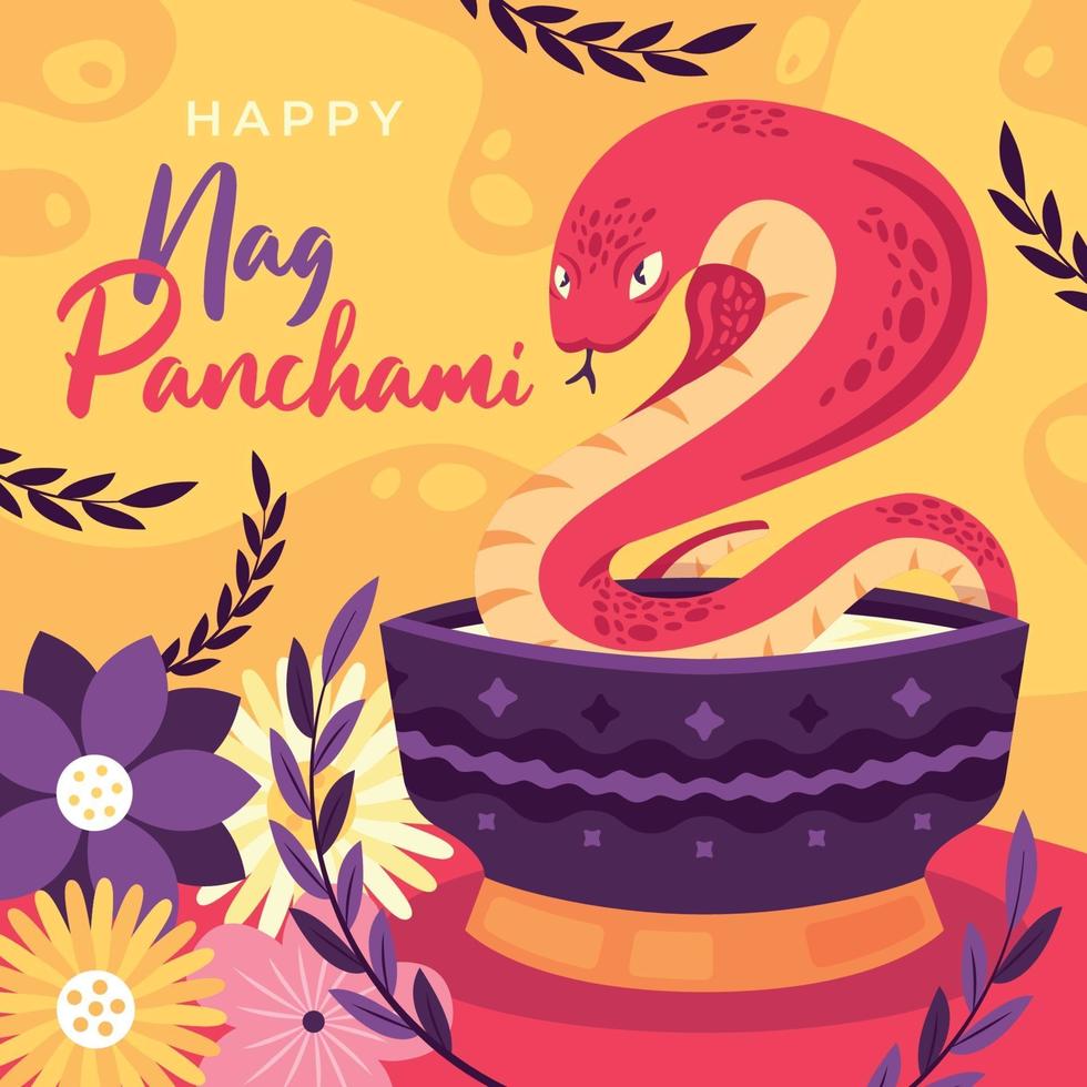 celebração indiana nag panchami vetor