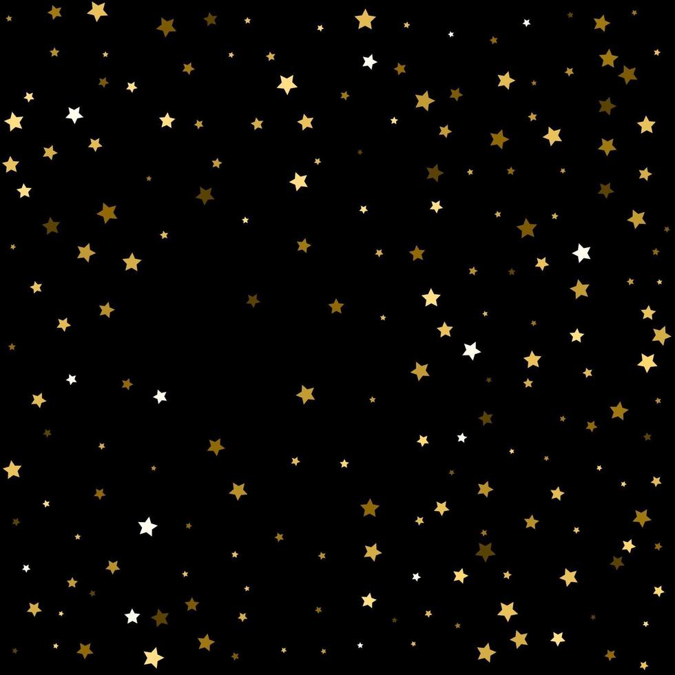 Confete celebração confete dourado em fundo preto vetor