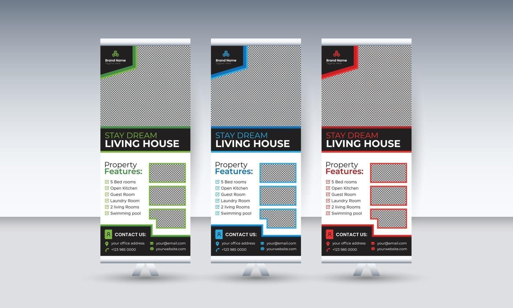 imobiliárias roll up business banner design vertical template vector
