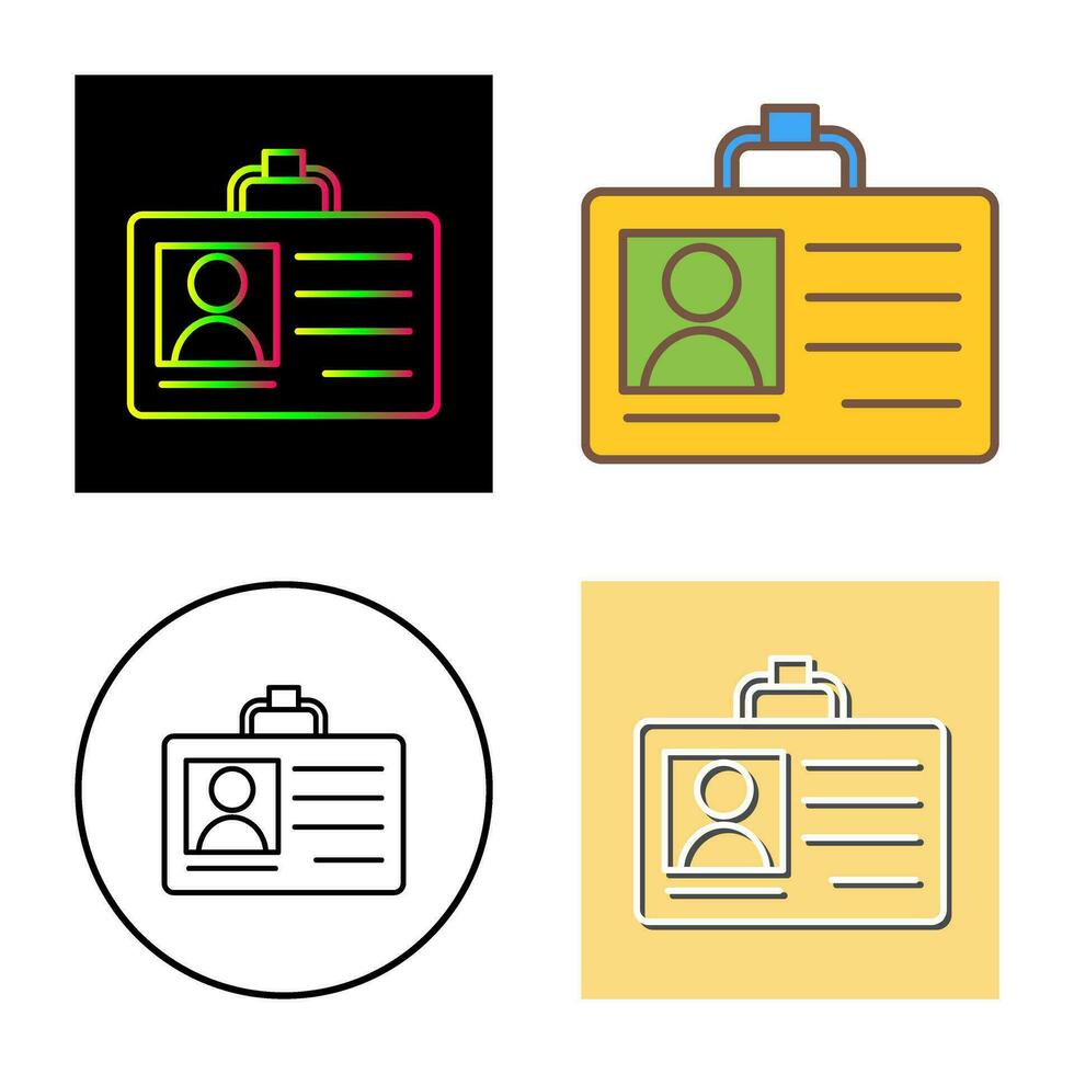 ícone de vetor de cartão de identificação