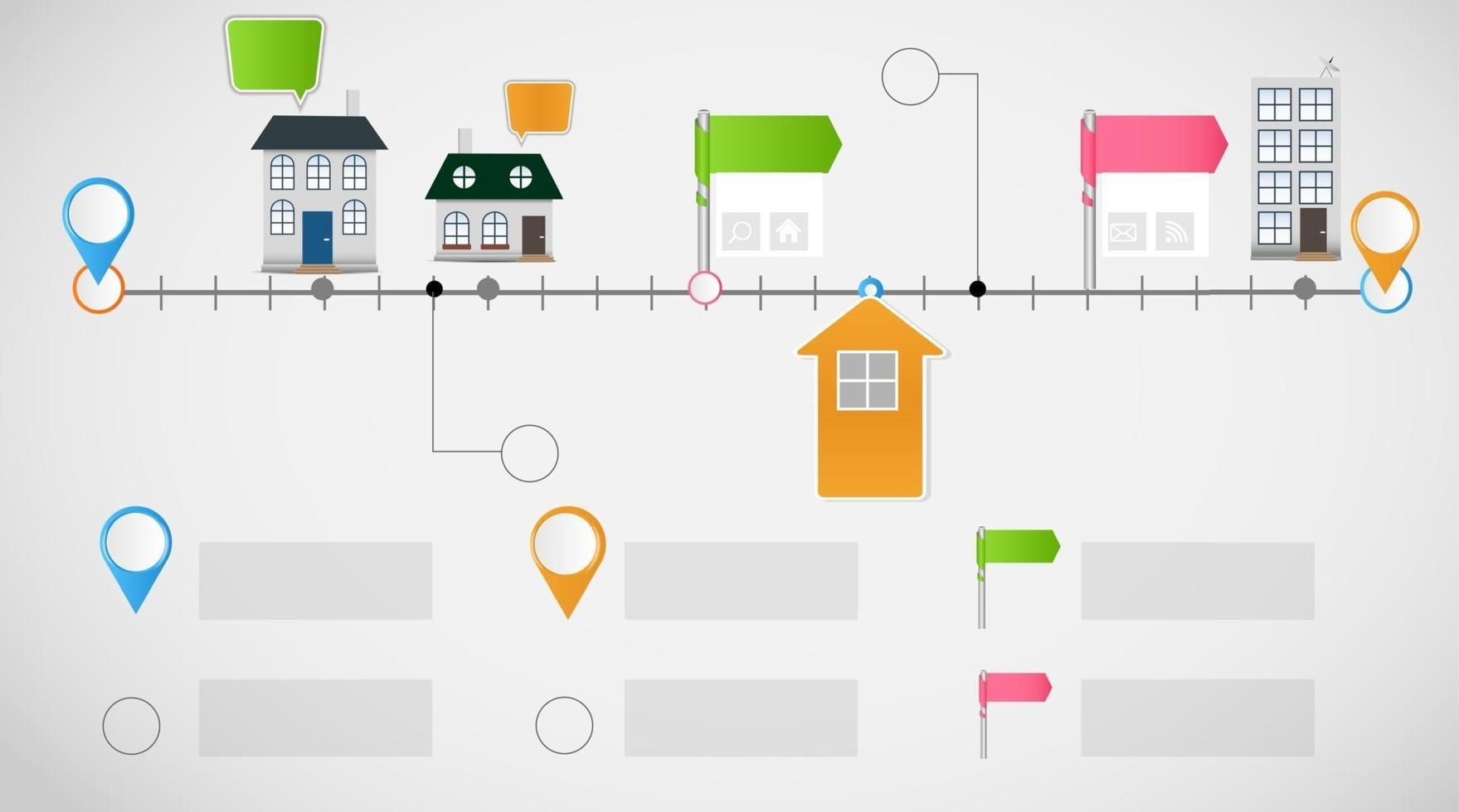 ilustração em vetor modelo de negócios de infográfico de linha do tempo