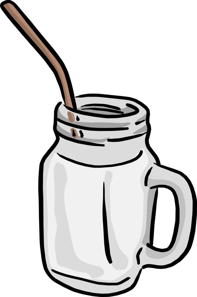 copo de leite com vetor de canudo