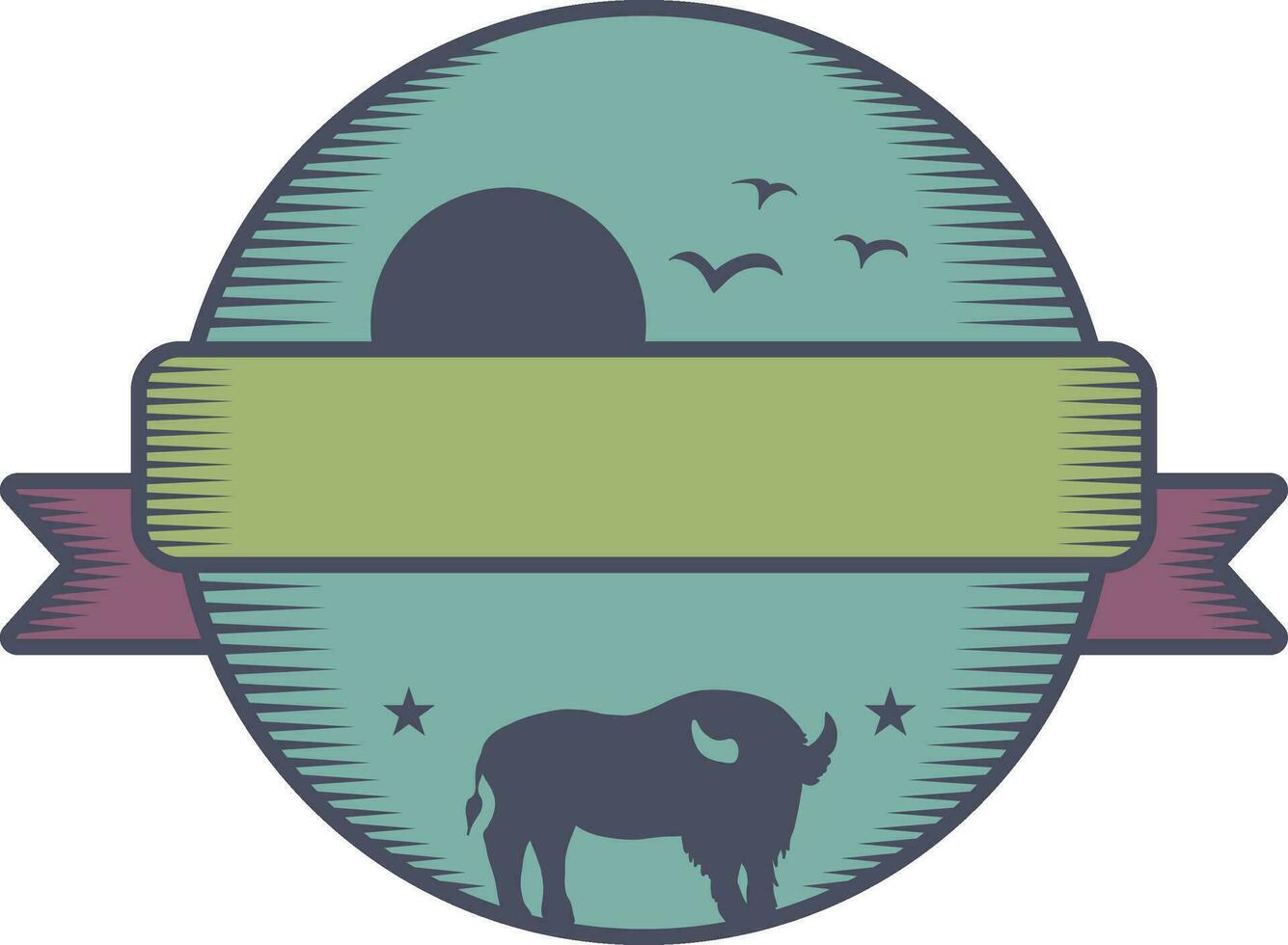 vintage moda estilo touro búfalo emblema logótipo vetor