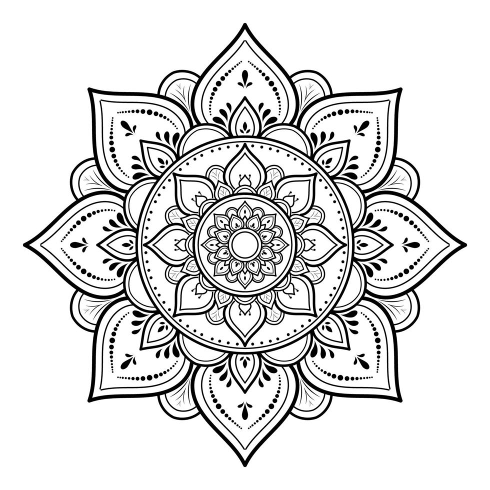 desenho de padrão de mandala com mão desenhada vetor