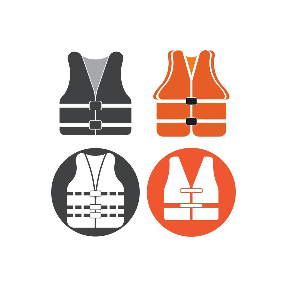 logotipo do ícone do colete salva-vidas vetor