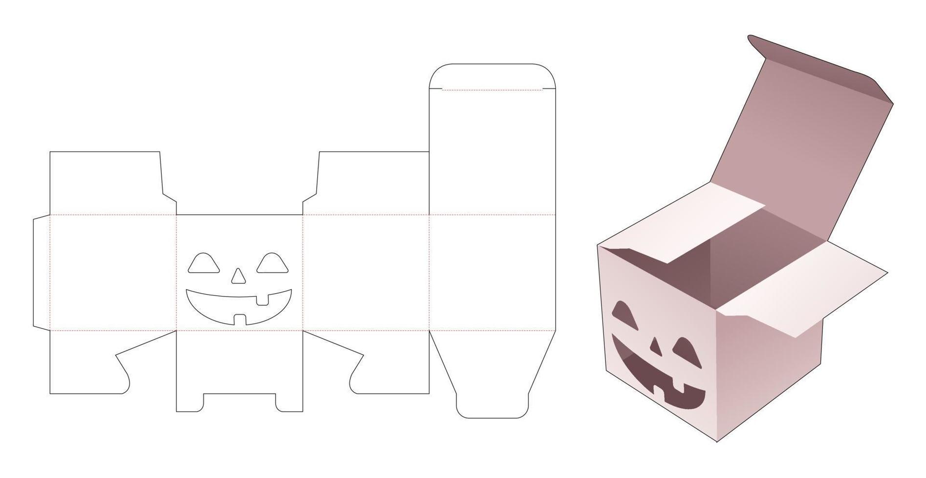 modelo de corte de molde para caixa de embalagem vetor