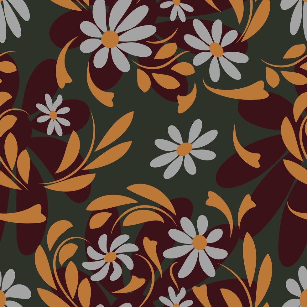 padrão de flores folclóricas design de superfície floral padrão sem emenda vetor