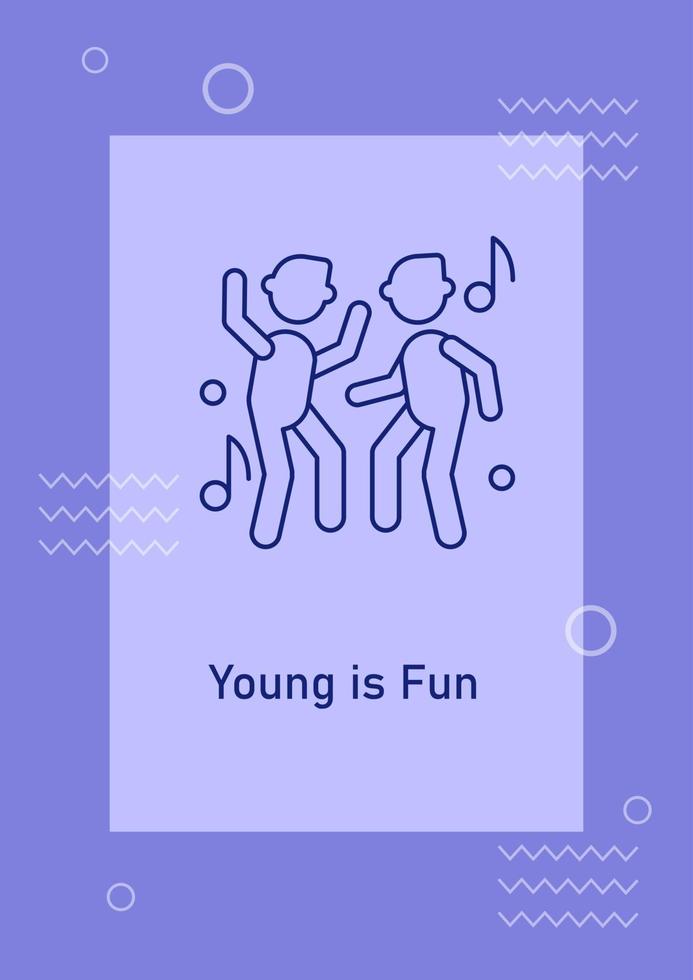 cartão postal da vida noturna da juventude com ícone de glifo linear vetor