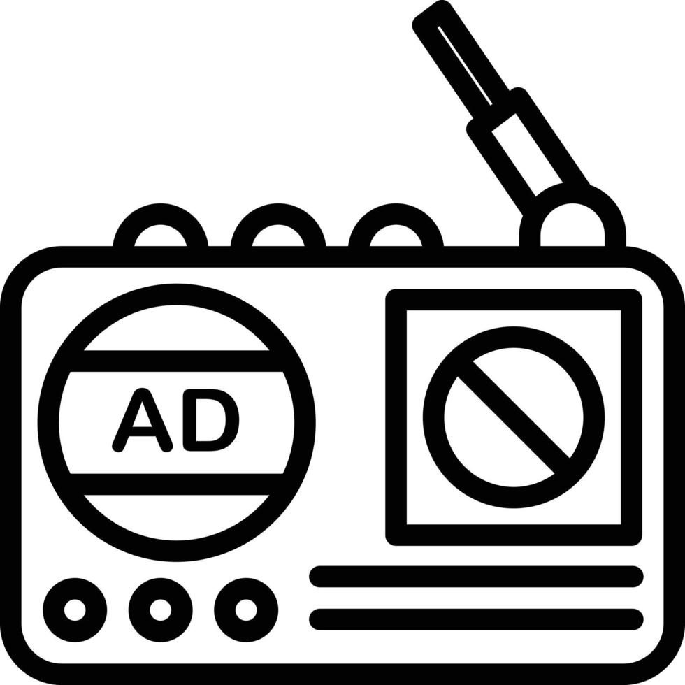 ícone de linha para publicidade de rádio vetor