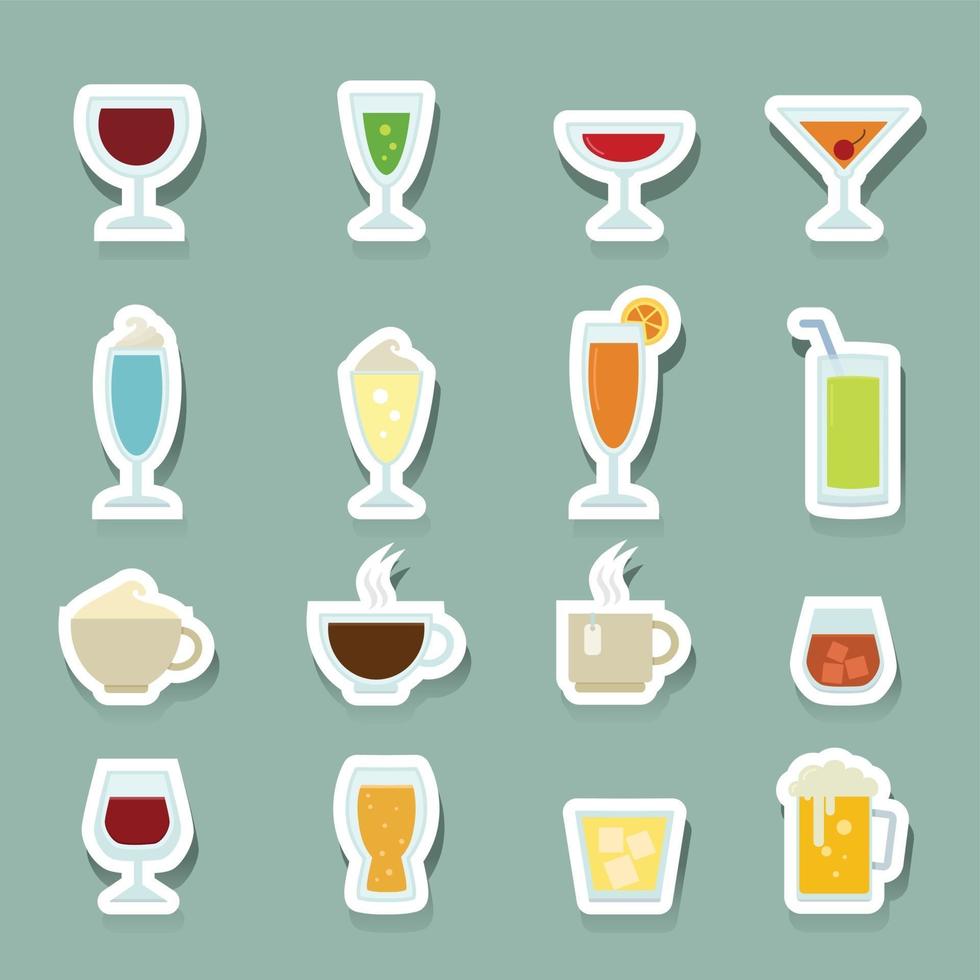 conjunto de ícones de bebidas vetor