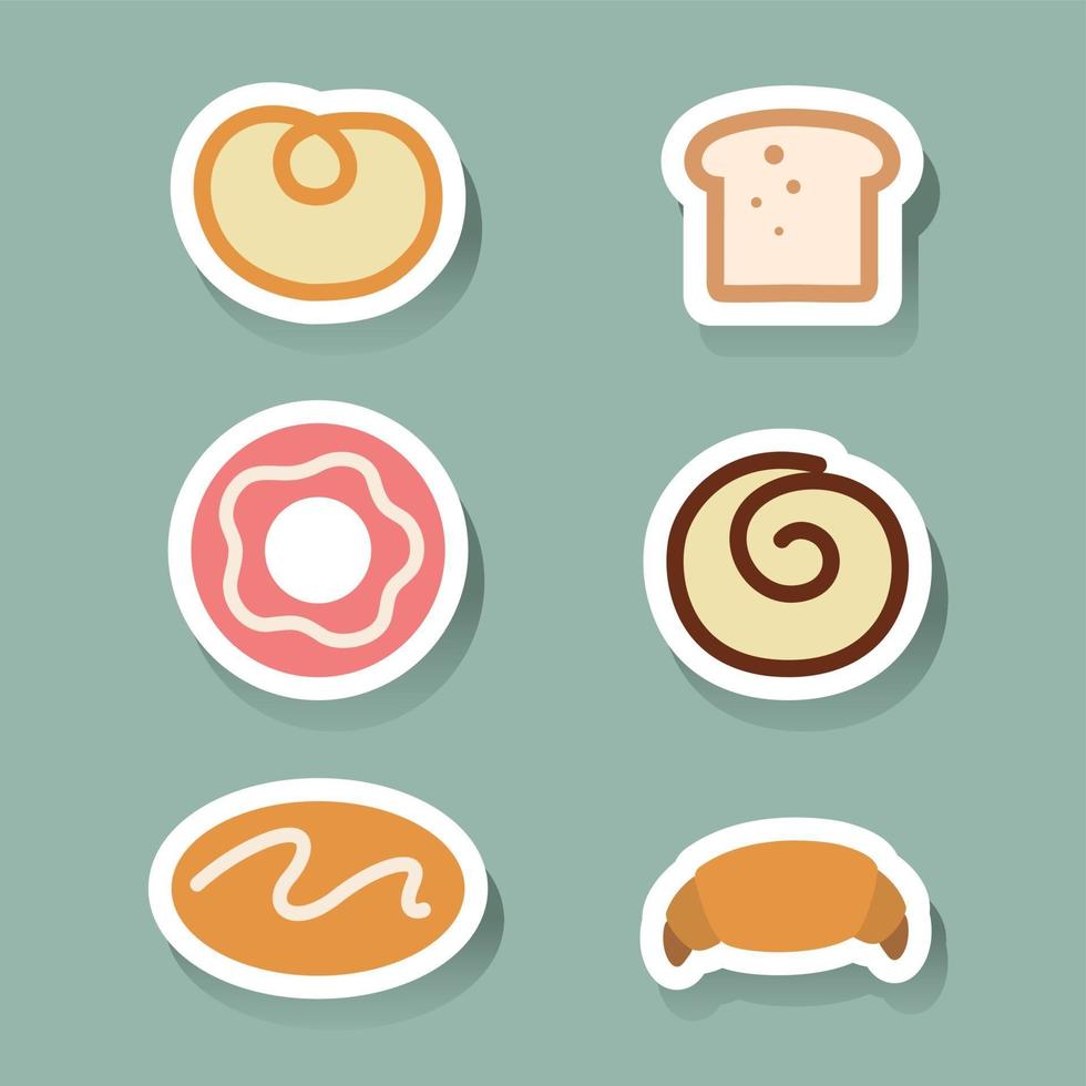 conjunto de ícones de pão vetor