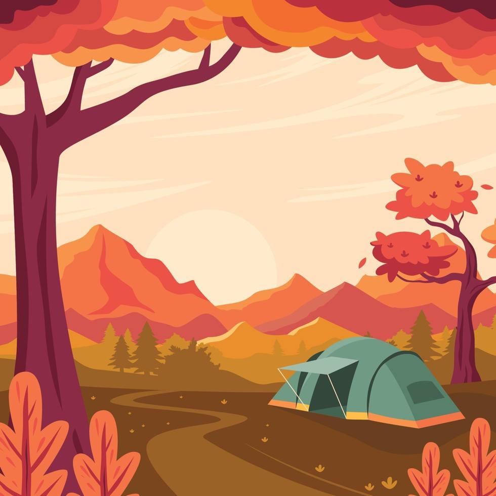 atividade de acampamento de outono vetor