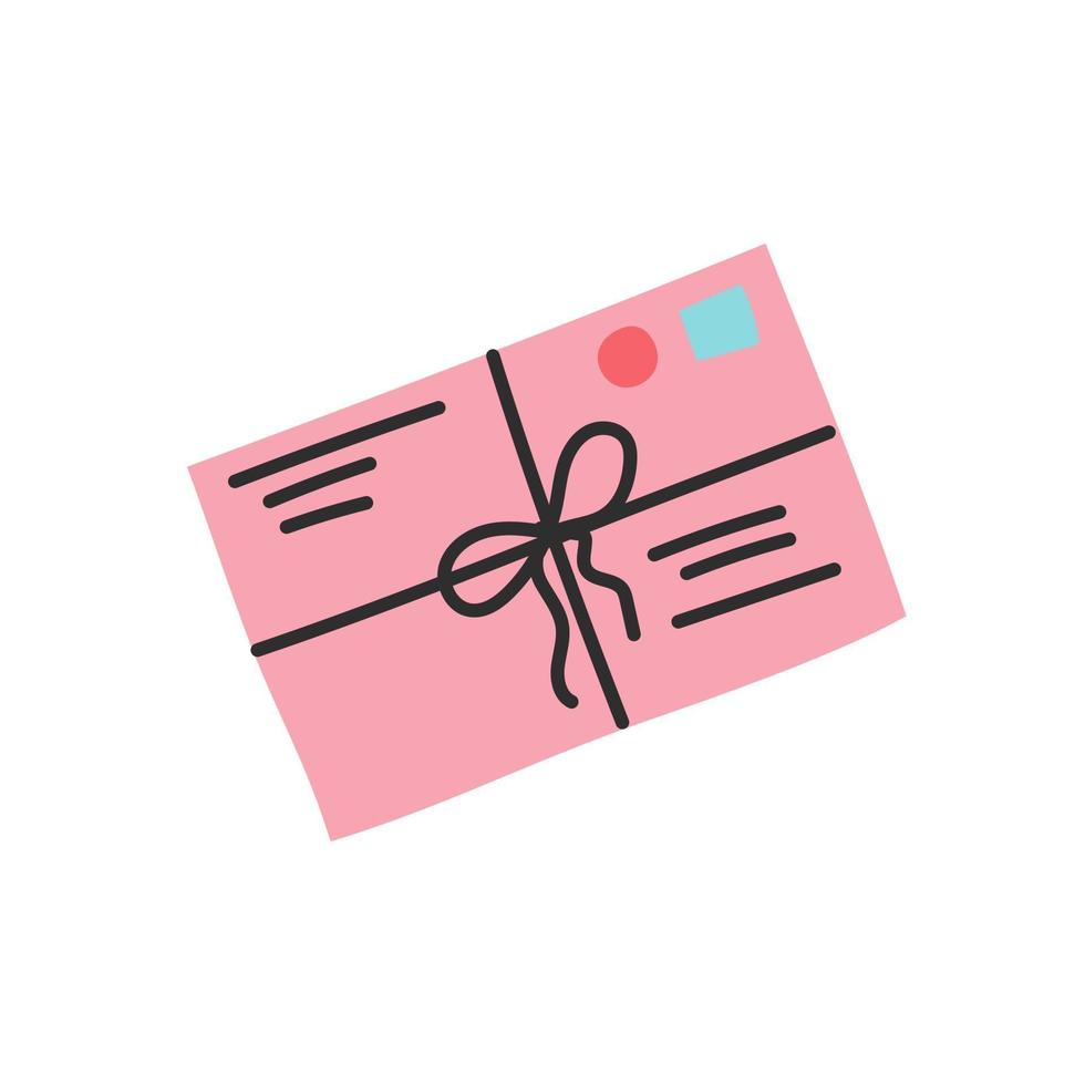 envelope rosa, uma carta. ilustração vetorial em estilo simples vetor