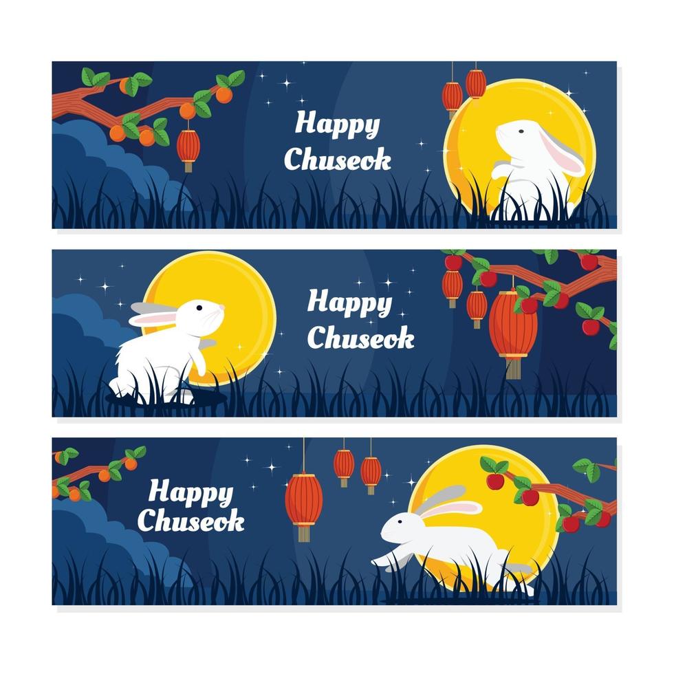 banner feliz festival chuseok vetor