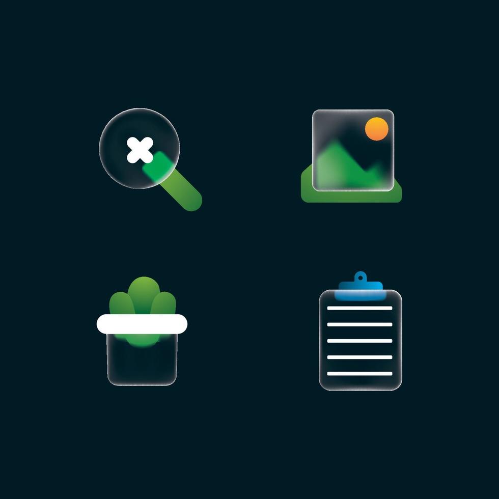conceito de ícone ui ux de morfismo de vidro vetor