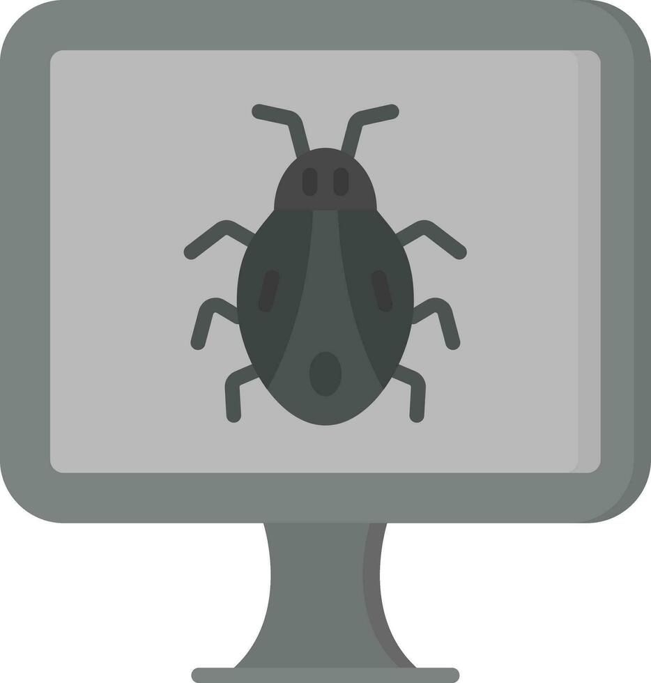 ícone de vetor de bug de computador