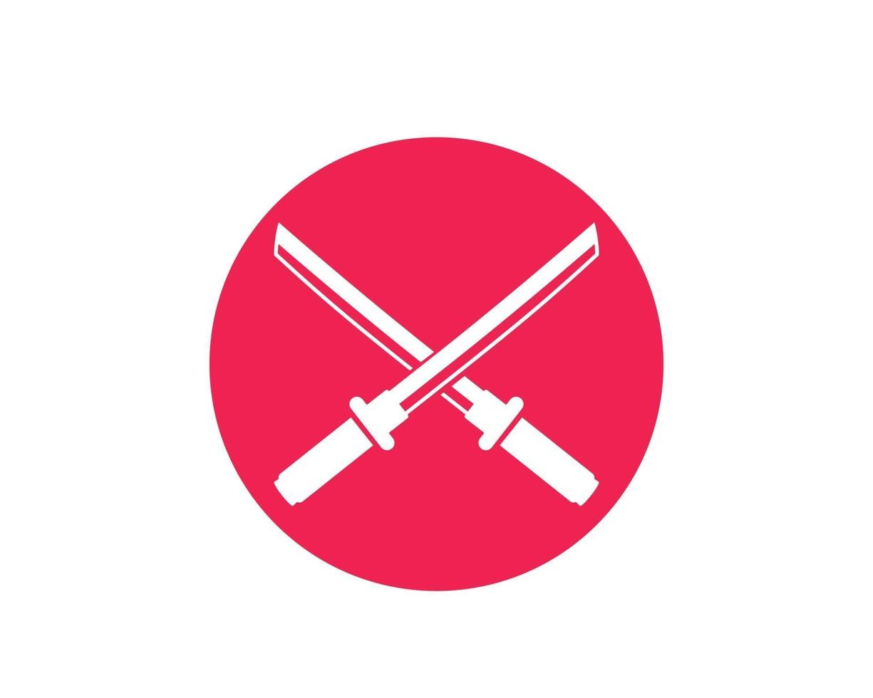 katana, ícone de vetor de espadas japonesas