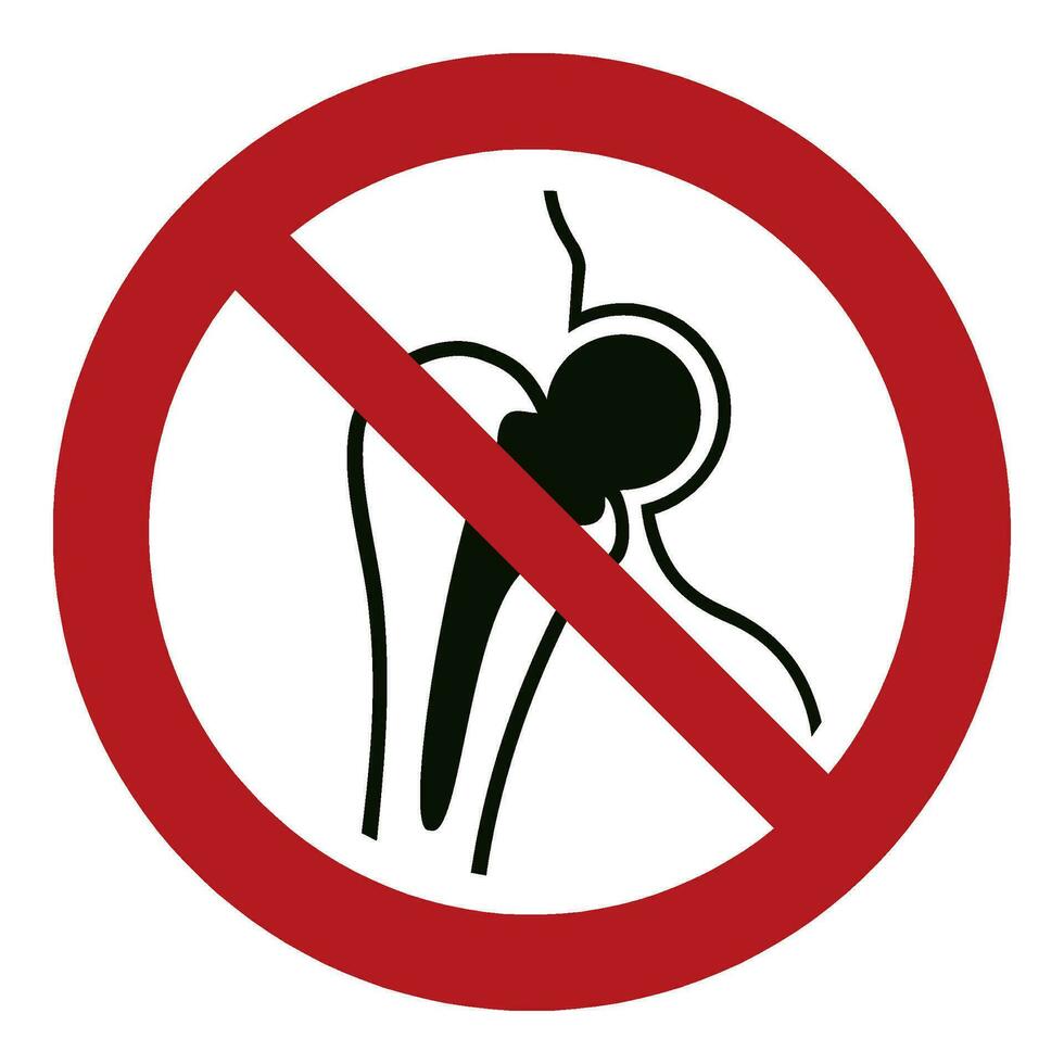 iso 7010 registrado segurança sinais símbolo pictograma advertências Cuidado Perigo proibição não Acesso para pessoas com metálico implantes vetor