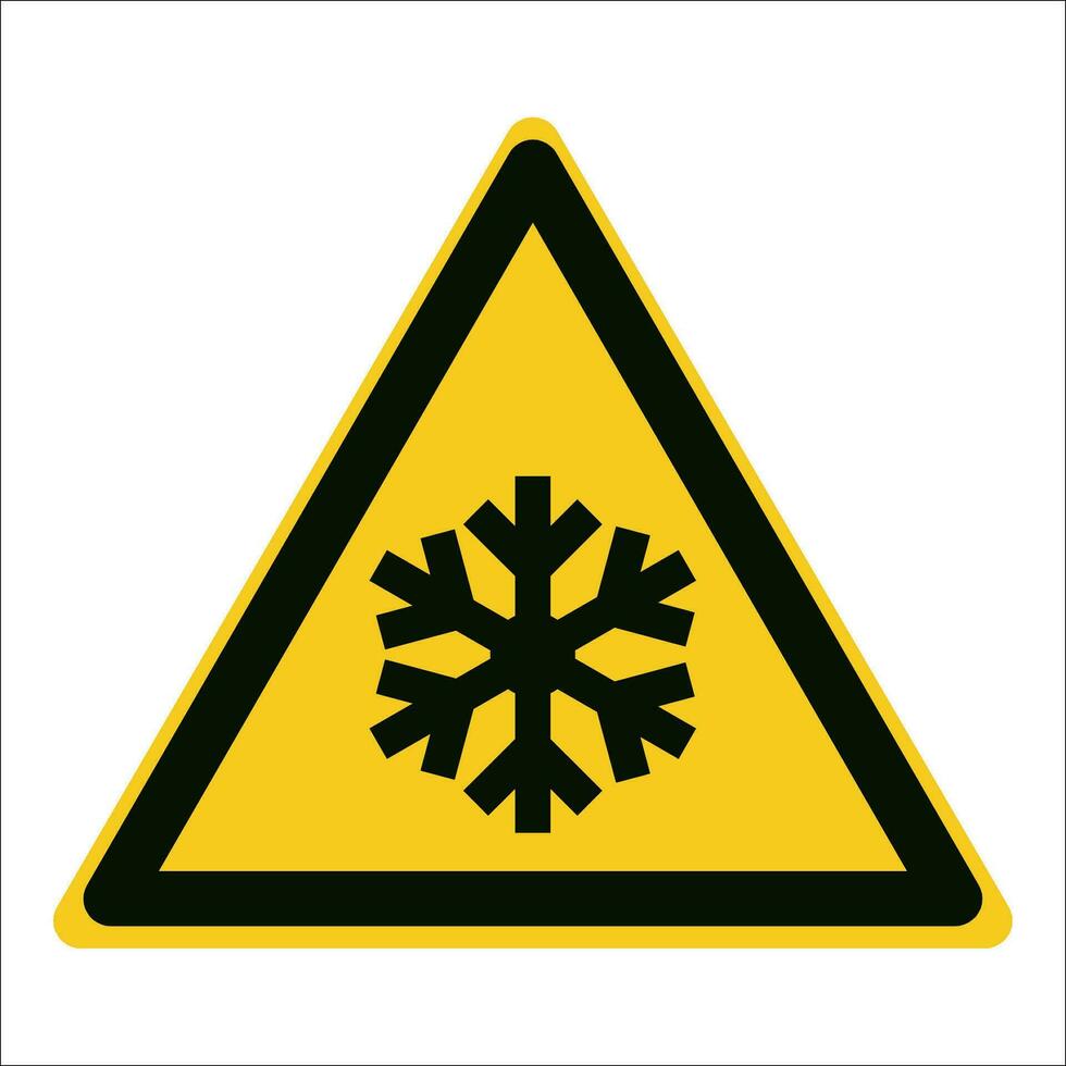 iso 7010 registrado segurança sinais símbolo pictograma advertências Cuidado Perigo baixo temperatura congelando condições vetor