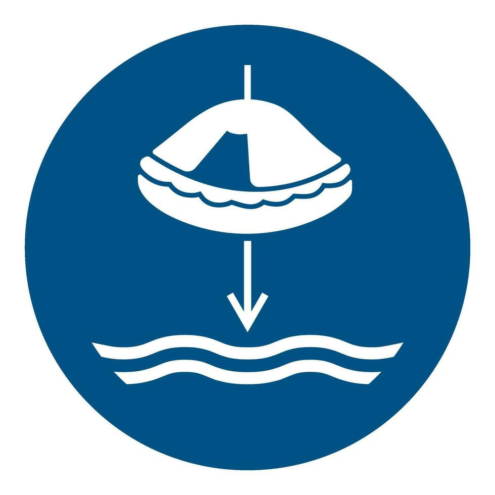 iso 7010 registrado segurança sinais símbolo pictograma advertências Cuidado aviso prévio obrigatório mais baixo bote salva-vidas para a água dentro lançamento seqüência vetor