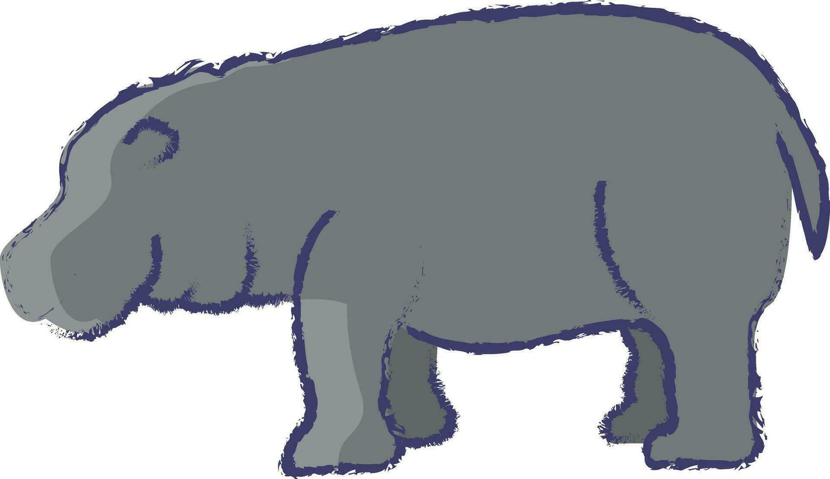 hipopótamo mão desenhado vetor ilustração