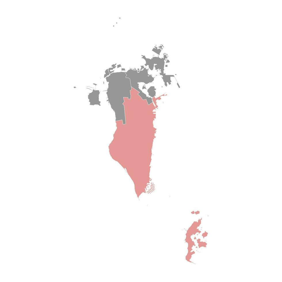 sulista governadoria mapa, administrativo divisão do a bahrein. vetor