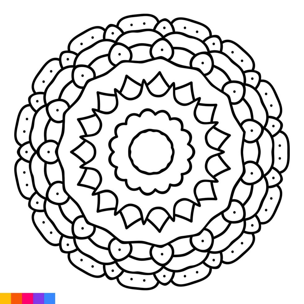 mandala arte para coloração livro. limpar \ limpo decorativo volta ornamento. oriental padrão, vetor ilustração coloração livro página. circular padronizar dentro Formato do mandala para hena, mehndi, tatuagem, decoração.