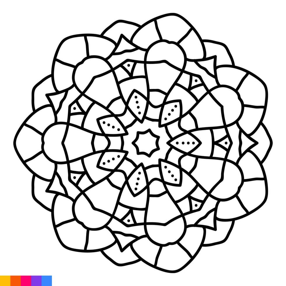 mandala arte para coloração livro. limpar \ limpo decorativo volta ornamento. oriental padrão, vetor ilustração coloração livro página. circular padronizar dentro Formato do mandala para hena, mehndi, tatuagem, decoração.