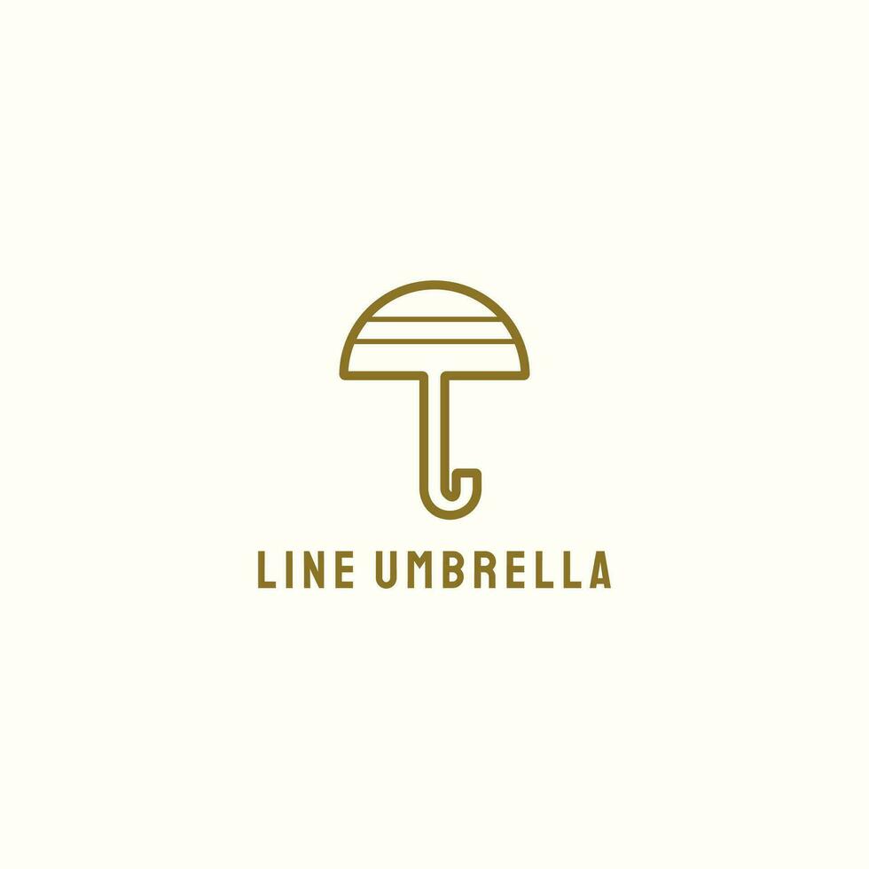 simples guarda-chuva logotipo a partir de linhas. vetor