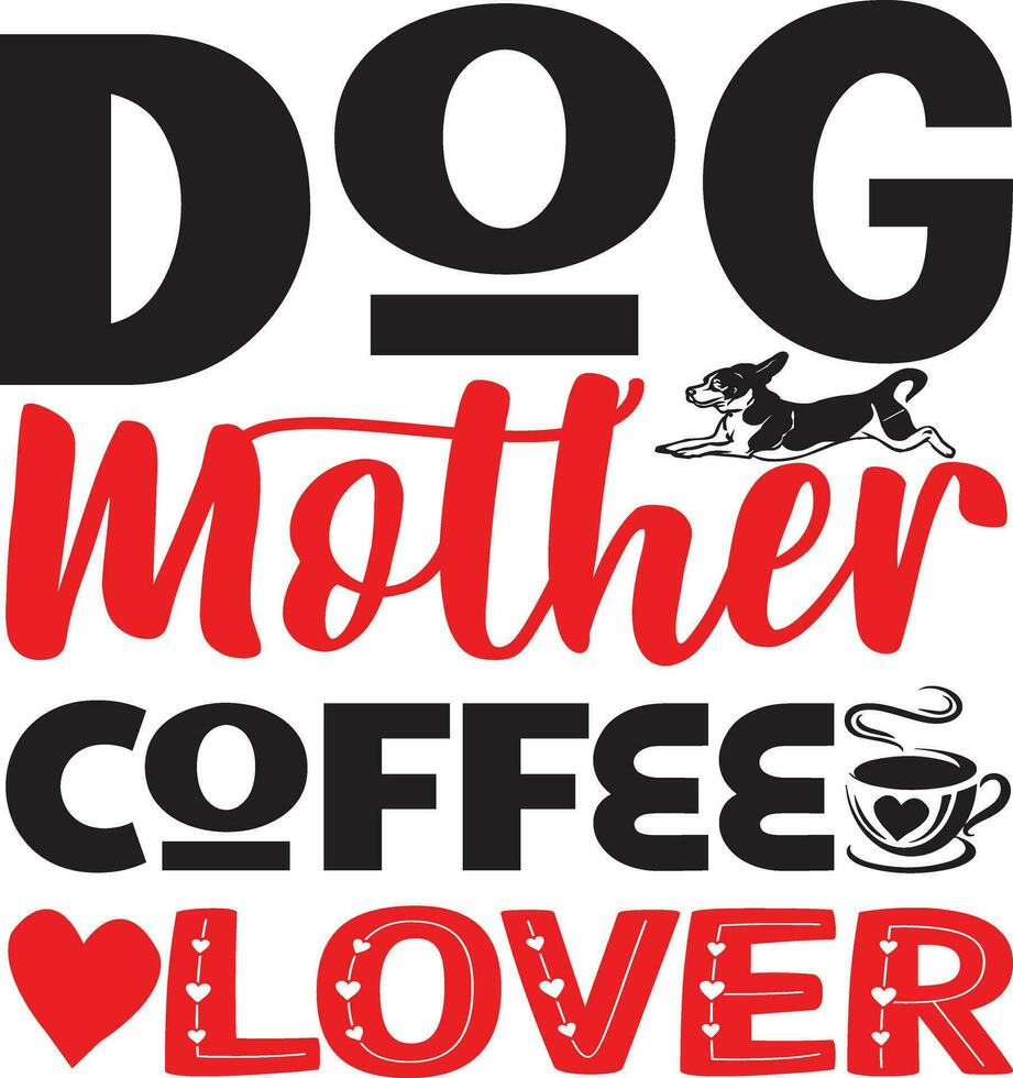 cão mãe amante de café vetor
