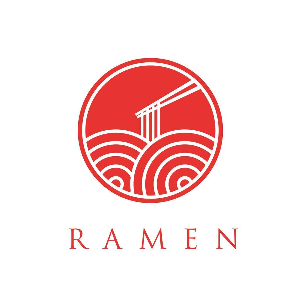 macarrão ou ramen logotipo vetor ilustração. ásia Macarrão conceito logotipos.