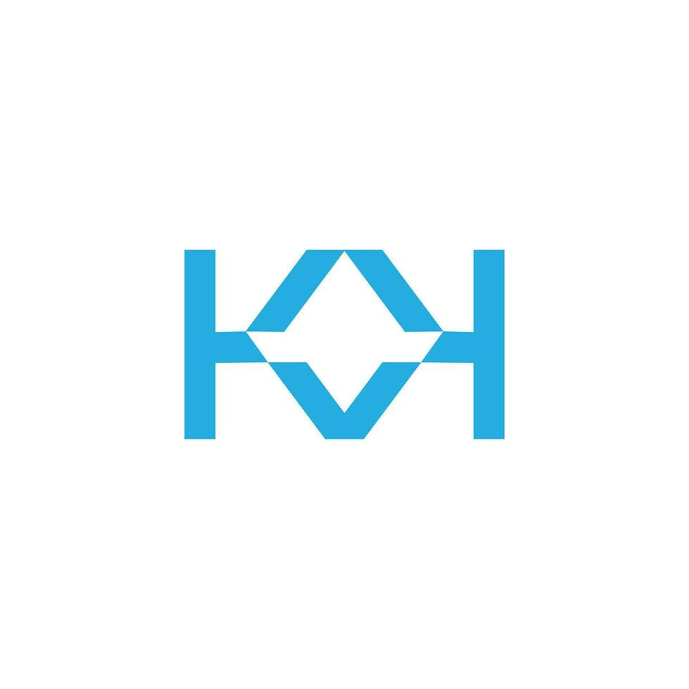 carta kk diamante geométrico simples logotipo vetor