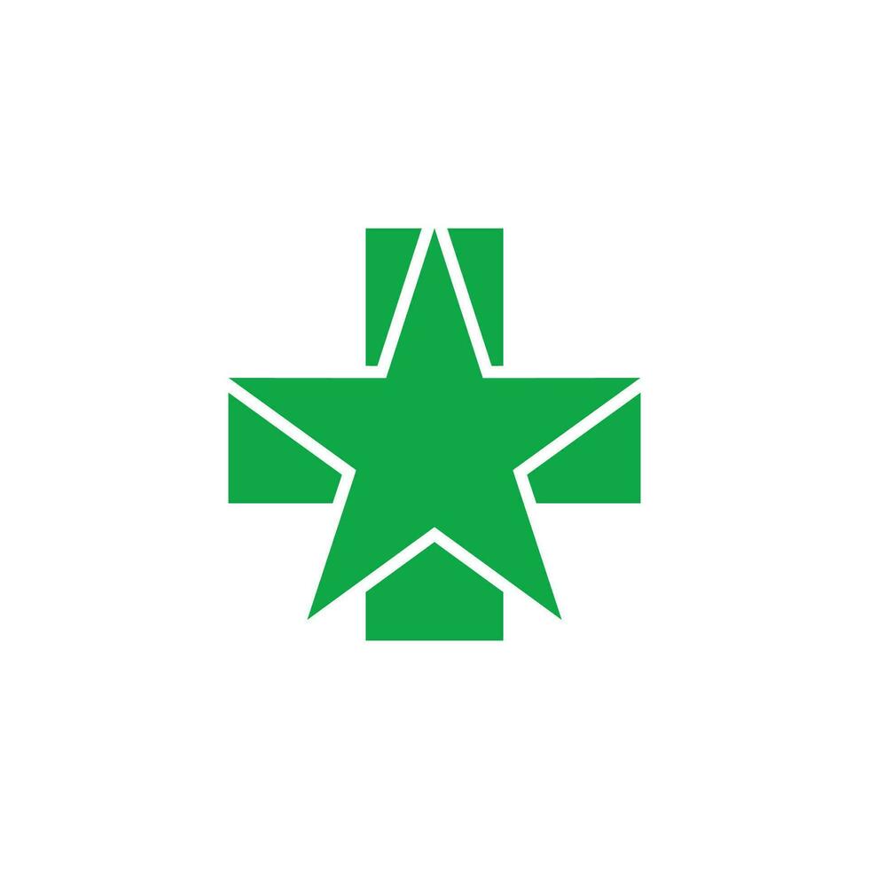 Estrela mais Projeto Boa médico símbolo vetor