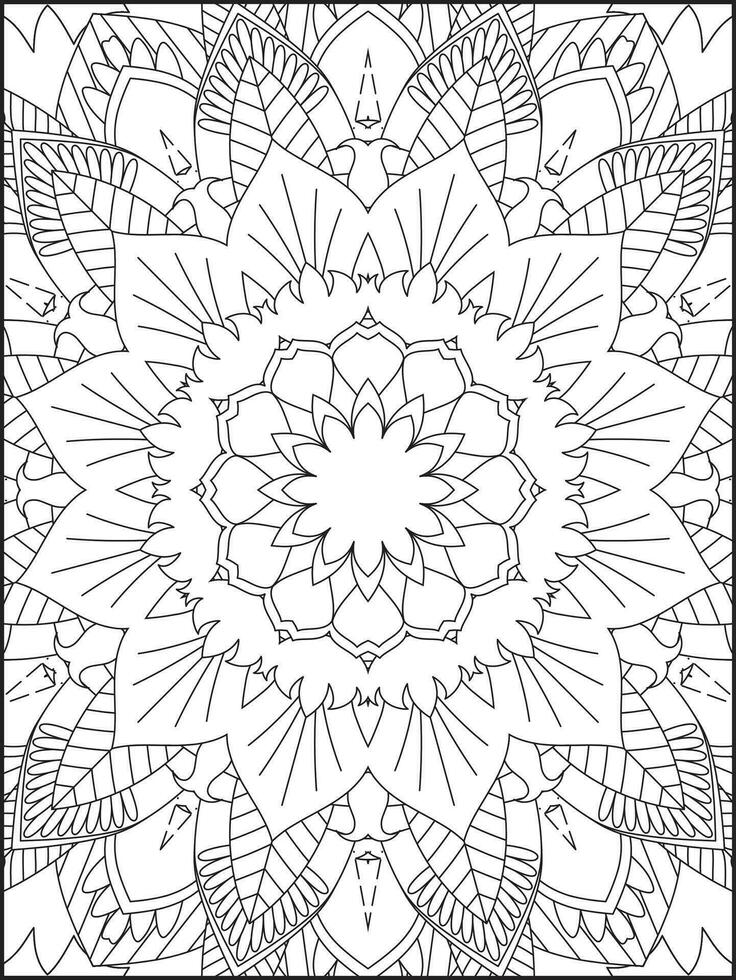 mandala coloração livro para adulto. mandala coloração Páginas. mandala coloração livro. desatado vetor padronizar. Preto e branco linear desenho. coloração página para crianças e adultos.