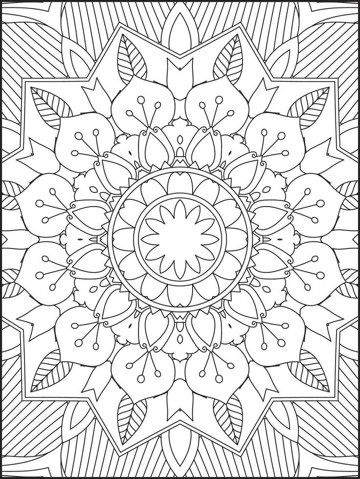 mandala coloração livro para adulto. mandala coloração Páginas. mandala coloração livro. desatado vetor padronizar. Preto e branco linear desenho. coloração página para crianças e adultos.