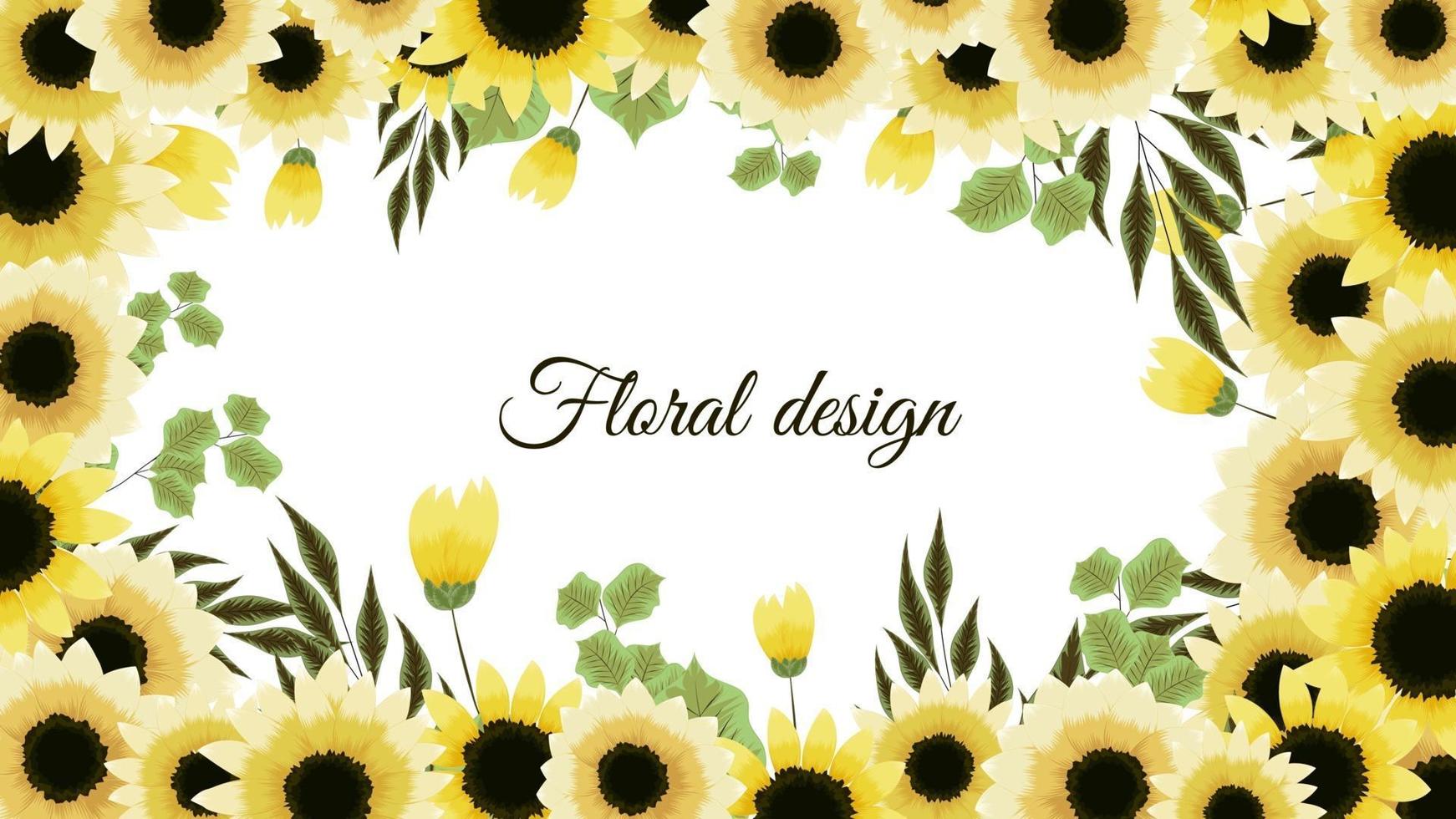 fundo de banner floral de flor horizontal de vetor com texto local.