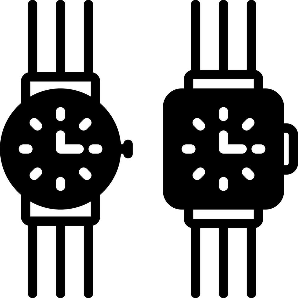 sólido ícone para relógios vetor