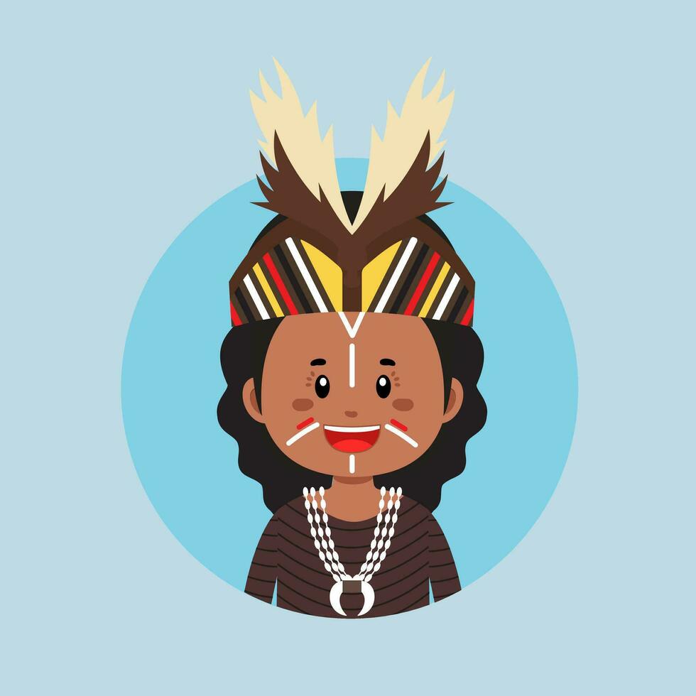 avatar do uma papua indonésio personagem vetor