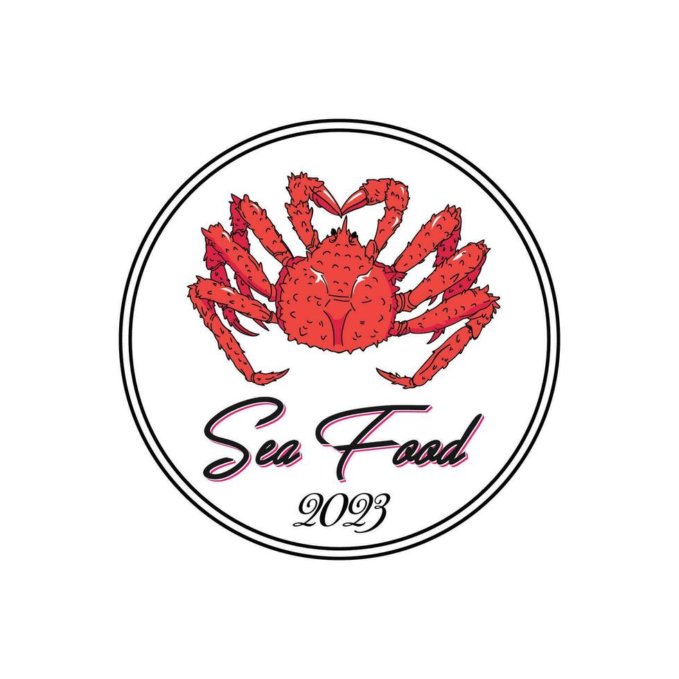 frutos do mar logotipo Projeto restaurante fresco caranguejo e camarão logotipo vetor