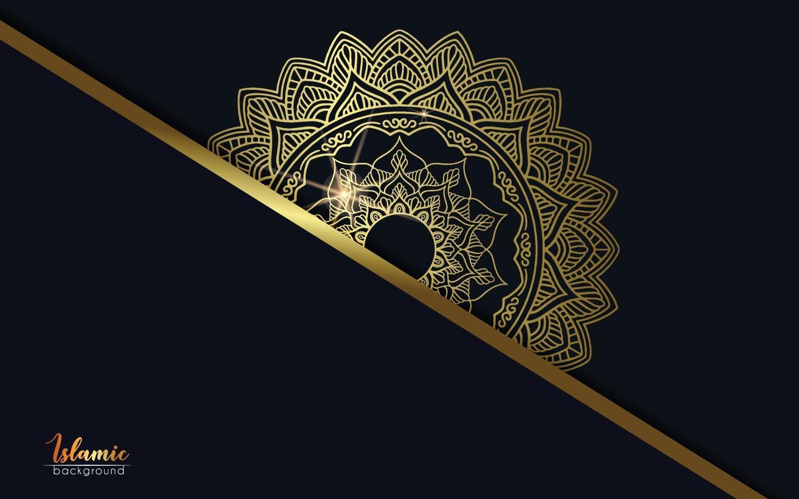 Fundo ornamentado de mandala de ouro de luxo para convite de casamento vetor