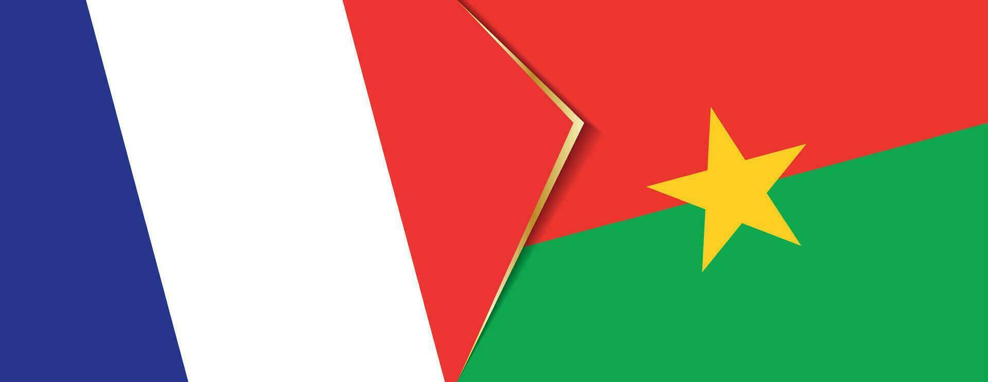 França e burkina faso bandeiras, dois vetor bandeiras.