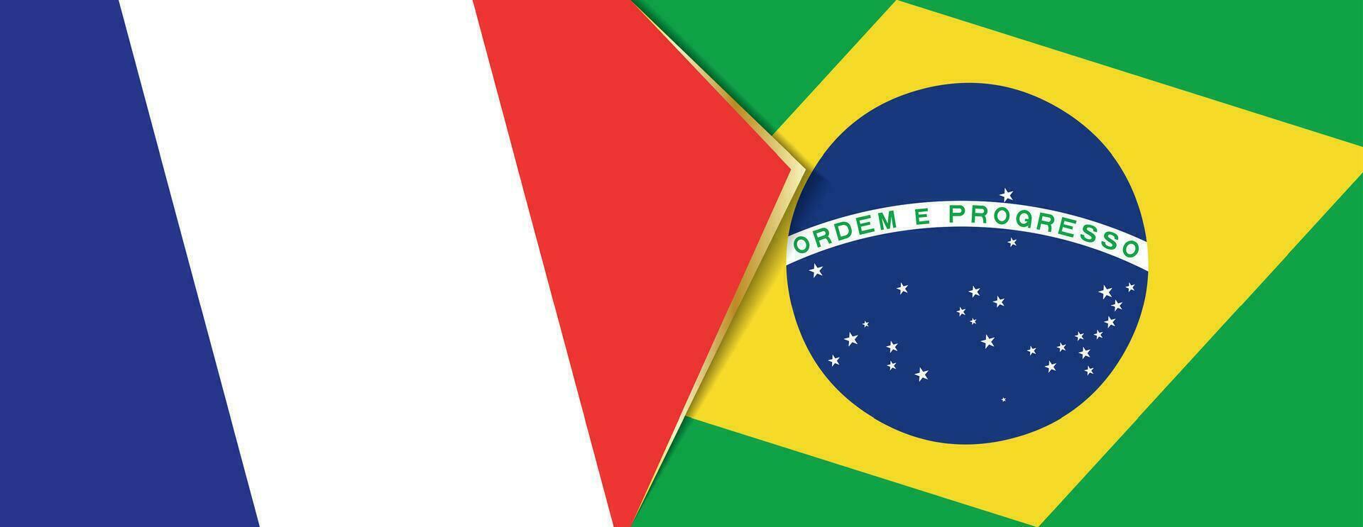 França e Brasil bandeiras, dois vetor bandeiras.