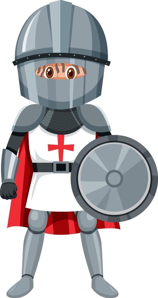 personagem de desenho animado de cavaleiro em fundo branco vetor
