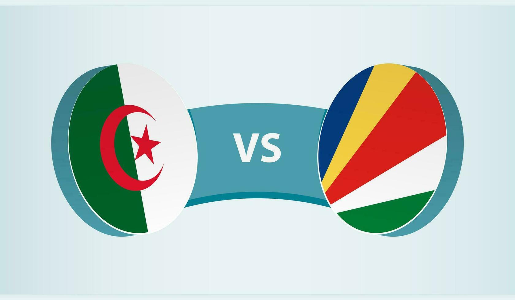 Argélia versus Seychelles, equipe Esportes concorrência conceito. vetor