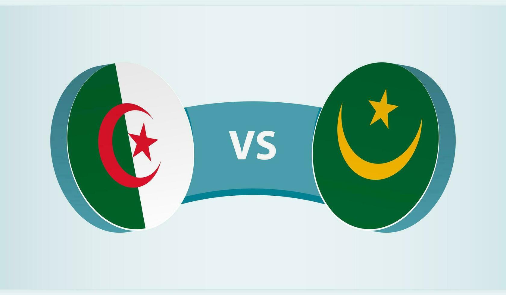 Argélia versus Mauritânia, equipe Esportes concorrência conceito. vetor