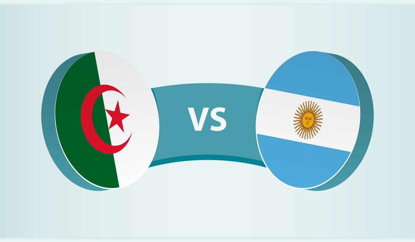 Argélia versus Argentina, equipe Esportes concorrência conceito. vetor